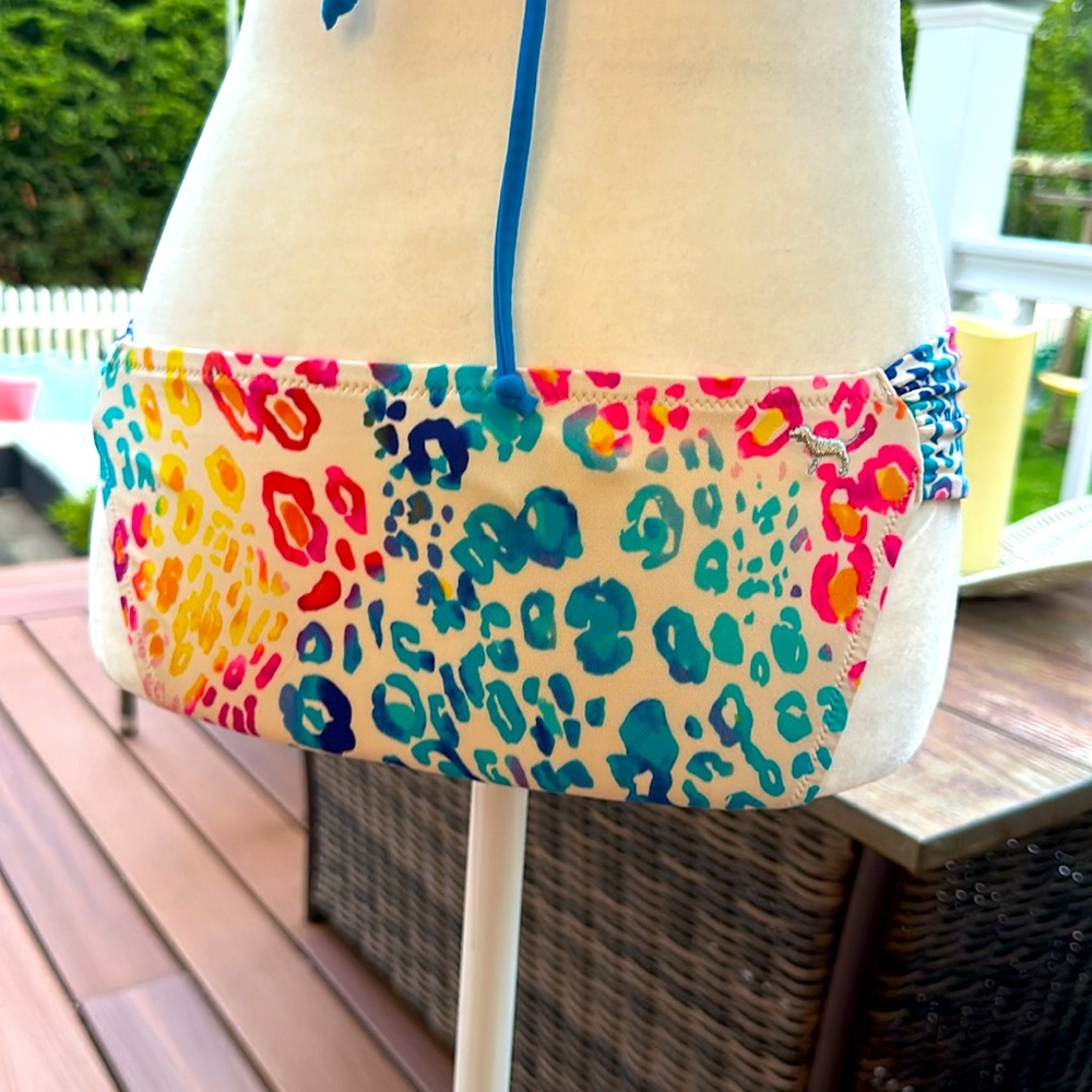 Vintage Pink Victoria’s Secret Colorful Leopard Print Bikini Set - Picture 4 of 10